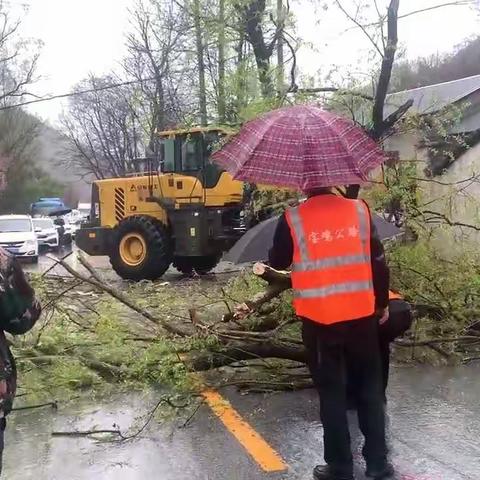 凤县公路段雨中排险保畅通