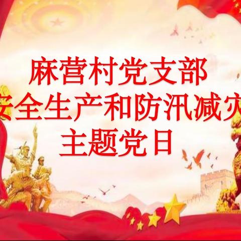 房镇镇麻营村党支部2023年7月“安全生产和防汛减灾”主题党日活动