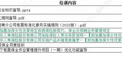 郴州中支客服中心三月培训简报