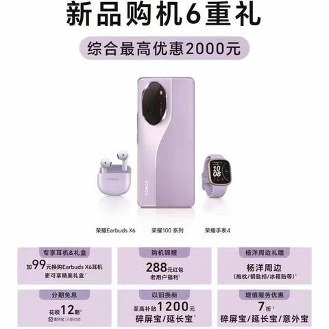 新品荣耀100系列，前后单反级人像写真相机，12月1日正式上市，赶紧到保利荣耀授权体验店预订吧！