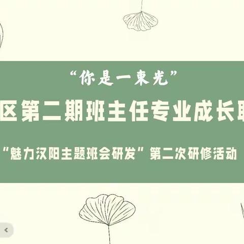 “你是一束光”汉阳区第二期班主任专业成长联盟。一一“魅力汉阳”主题班会第二次研修活动