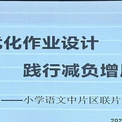 优化作业设计，践行减负增质——小学语文中片区专题联片教研活动纪实