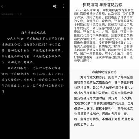 海南南方民族艺术学校美术专业学生到海南省博物馆游学活动