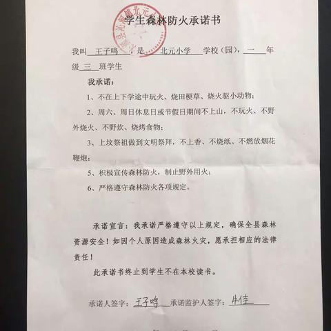 全民动员   防火保安全———沁源县沁河镇北元小学“森林防火宣传月”主题教育系列活动