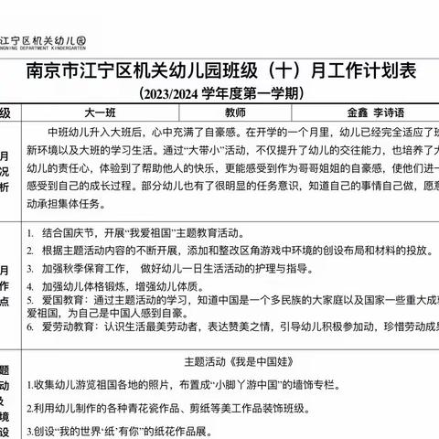 大一班线上家长园地（2023——2024秋季学期第三期）