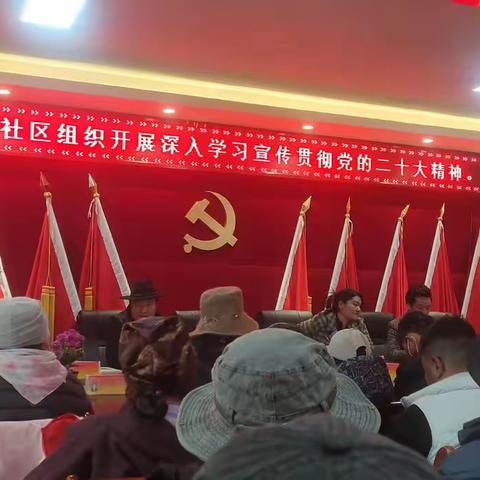 香达镇格东涌社区组织开展深入学习宣传贯彻党的二十大精神。