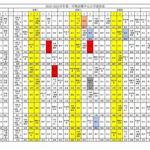 “开足开齐课程，打造多彩课堂”晒课表