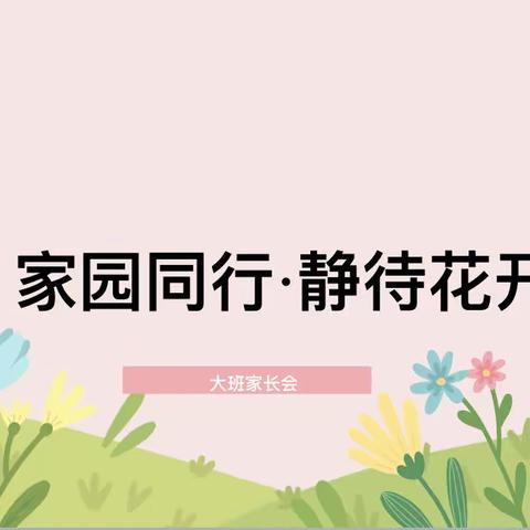 【家园同行.静待花开】德才幸福里幼儿园大班家长会