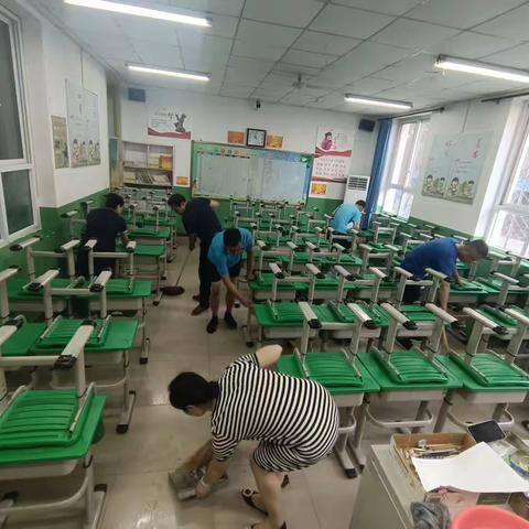 卫生清扫齐上阵   干净整洁迎开学——保定市物探中心学校第五分校党员活动日