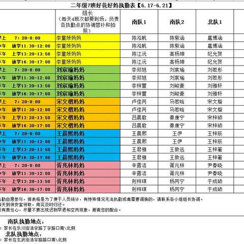 爱心护学岗，最美风景线 ----- 二七班爱心护学岗记