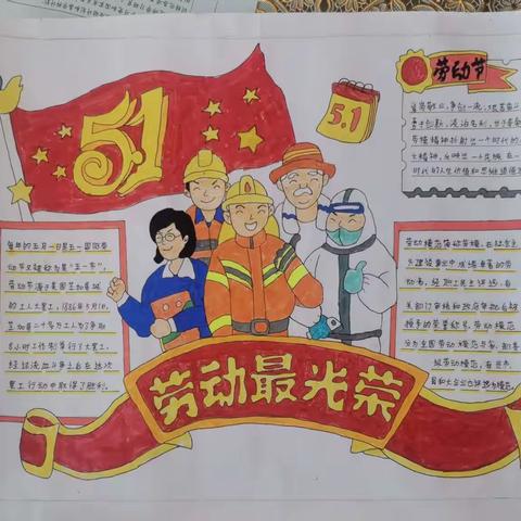 集星小学“五一”劳动节开展手抄报评比活动