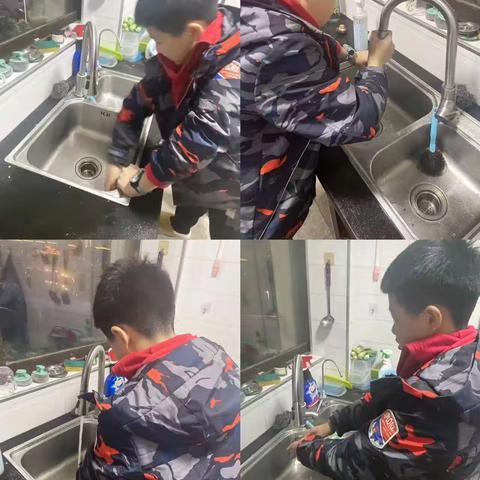 劳动促成长之清理水槽——五（1）劳动实践