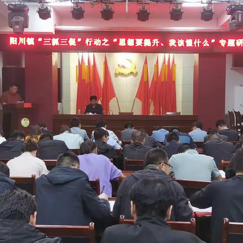 【“三抓三促”行动进行时】阳川镇开展“三抓三促”行动 “思想要提升，我该懂什么”专题学习研讨会议