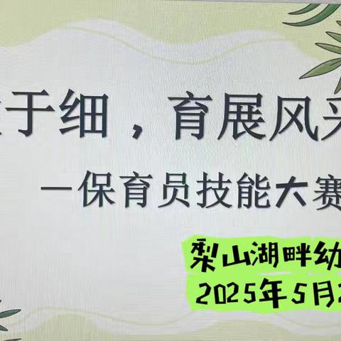 梨山湖畔幼儿园开展“保教于细 育展风采”保育员技能大赛