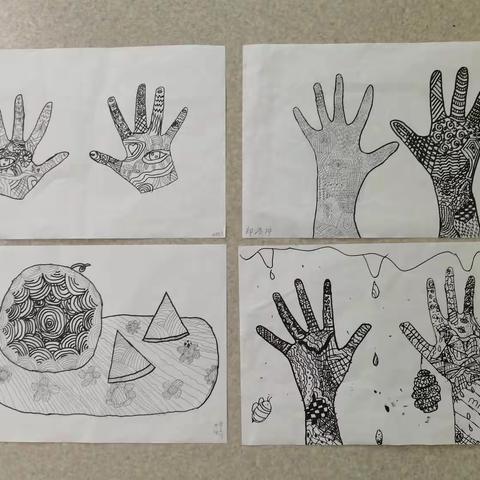 “一线一童心，一画一世界”——四一班线描作品展