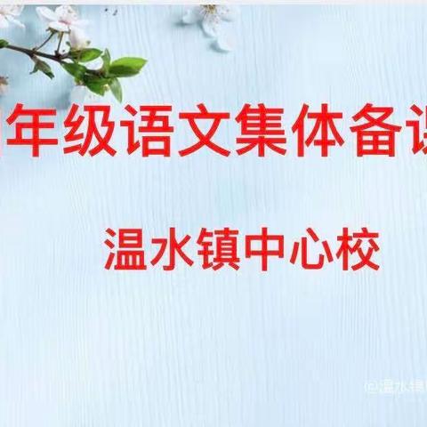 凝而聚力，研而致远——温水镇中心校四年级语文集体备课活动