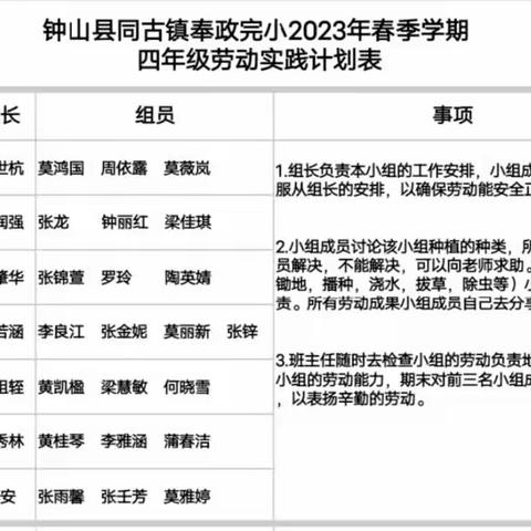 播下希望，展望未来      ——钟山县同古镇奉政完小践行劳动实践