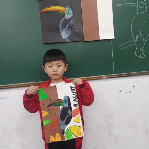 永顺县红宇美术学校上午造型班创意美术课——丛林中的大嘴鸟🐦（副本）