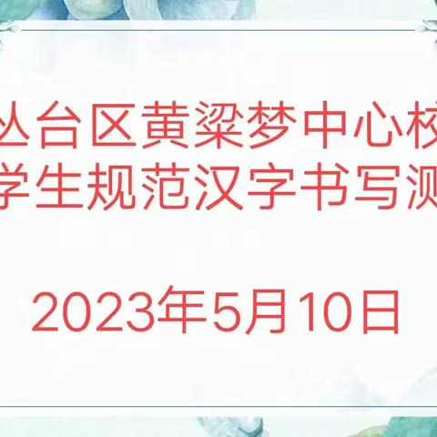 关爱学生  幸福成长 • 书写规范字，传承汉字美——黄粱梦教育集团小学生规范汉字书写达标测试