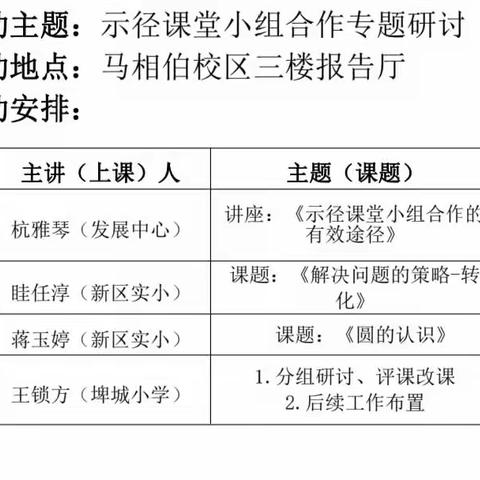 新区实验小学教育集团“陶子坊”高年级数学组教学研讨活动