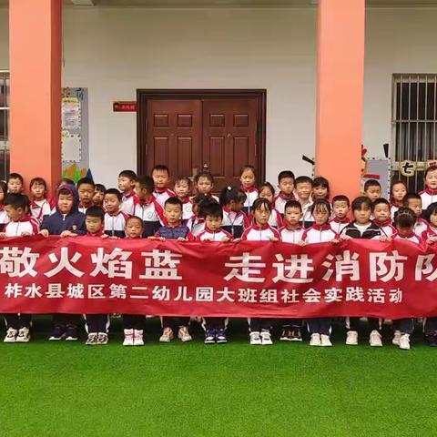 “致敬火焰蓝       走进消防队”柞水县城区第二幼儿园大班组社会实践活动