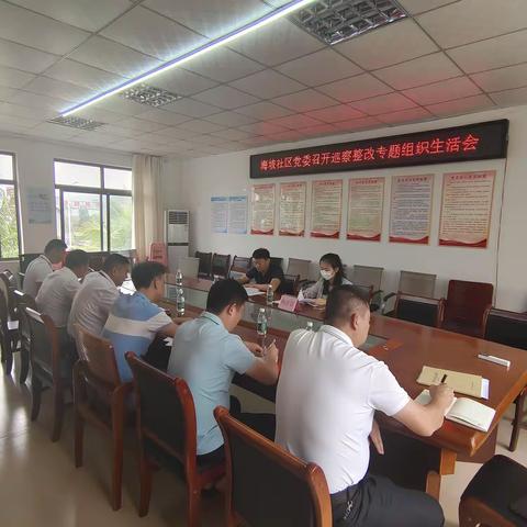 海坡社区党委召开巡察整改专题组织生活会