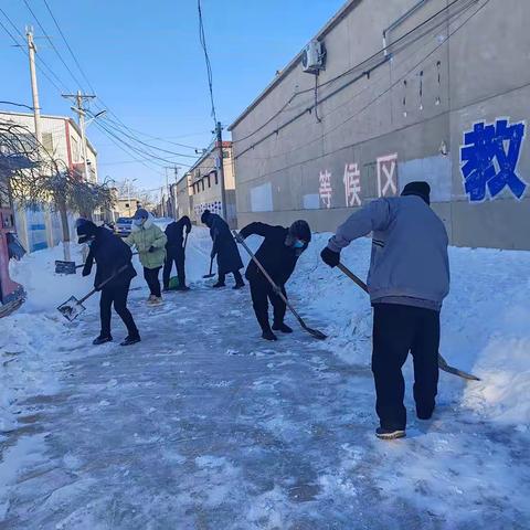 大雪初霁天气寒，教师扫雪人心暖——扫雪记