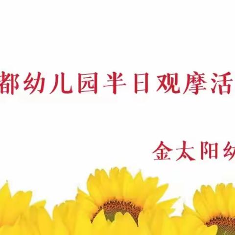 齐聚金太阳，教研促成长—— 隆都镇开展幼儿园半日观摩活动