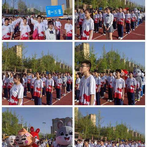鲜衣怒马少年时 不负韶华行且知      —新区第一中学初一五班运动会入场剪影