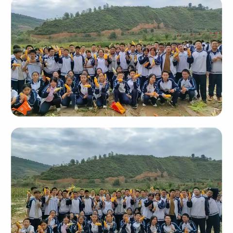 带着希望登上春天的列车     载着收获返回秋天的终点       —新区一中初二五班南沟秋收剪影