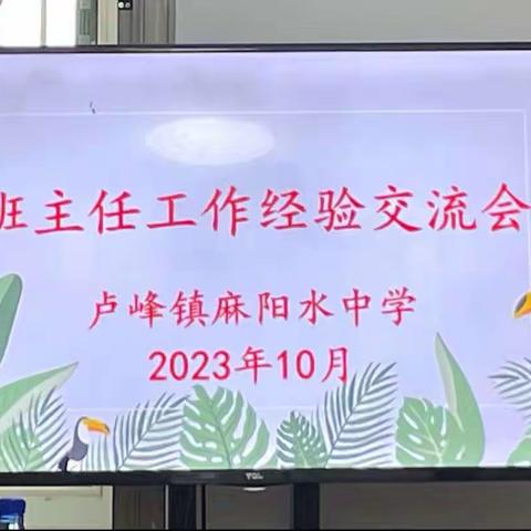 学班主任智慧，做智慧班主任———麻阳水中学班主任经验交流会