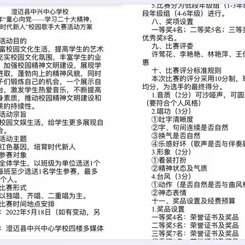 澄迈县中兴中心学校“童心向党，学习二十大精神”歌咏比赛纪实