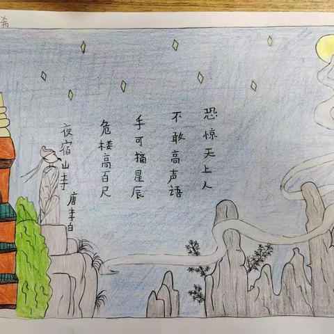 诗情画意，浸润童心——二(1)班开展古诗配画活动