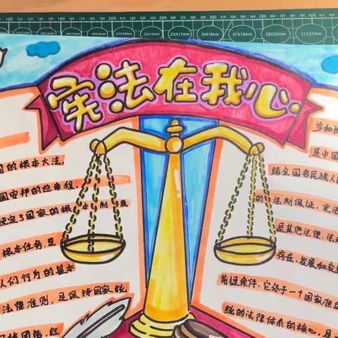 乌市第74小学三年级组“弘扬宪法精神，建设法治中国”手抄报展