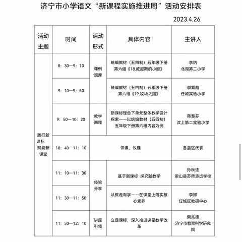 践行新课标，赋能新课堂——梁山县第一实验小学参加济宁市小学语文“新课程实施推进周”活动