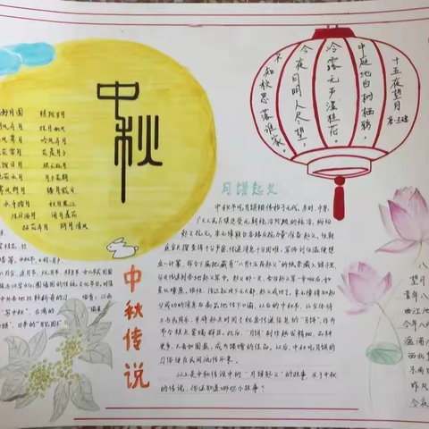 中秋国庆喜相逢——邢楼小学手抄报庆双节