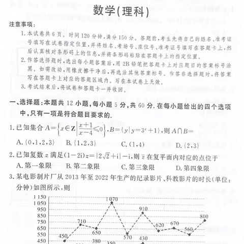 2023届4月份湘豫名校联考文理数试题+答案