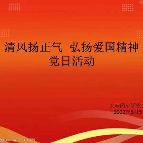 “清风扬正气 弘扬爱国精神”党日活动——大辛阁小学党支部