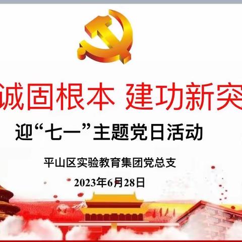 忠诚固根本 建功新突破——平山区实验教育集团主题党日活动