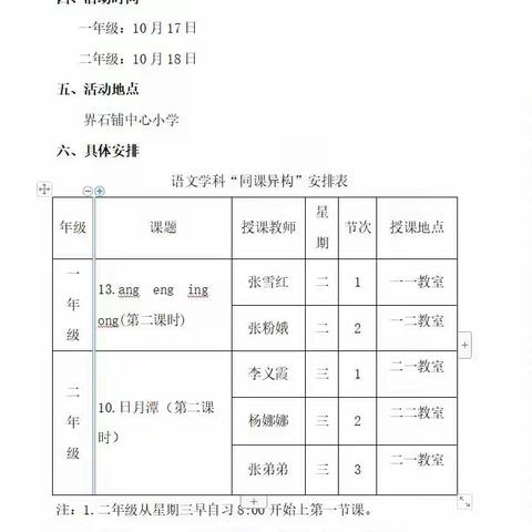 【新教育·构筑理想课堂】 同课异构竞风采  互学共研促提升——一二年级语文同课异构活动