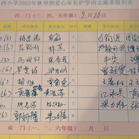 爱心护学    温暖你我 县西小学三（6）班护岗活动记录