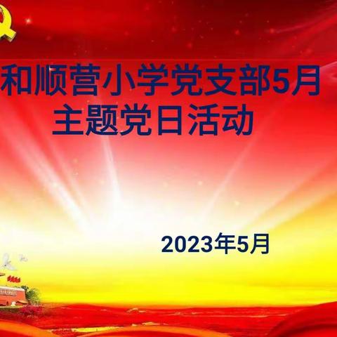 立德树人守初心 清正廉洁作表率—和顺营小学党支部开展五月主题党日活动