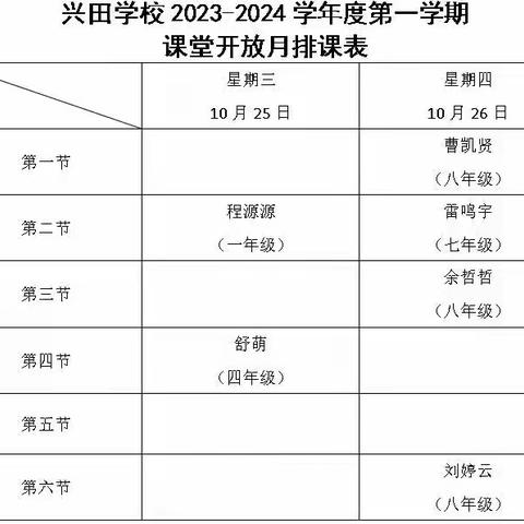 兴田学校课堂开放月活动 纪实