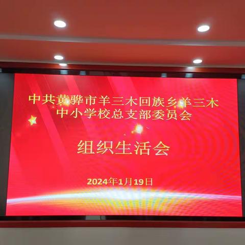 中共黄骅市羊三木回族乡中心学校党总支部委员会召开2023年度组织生活会。