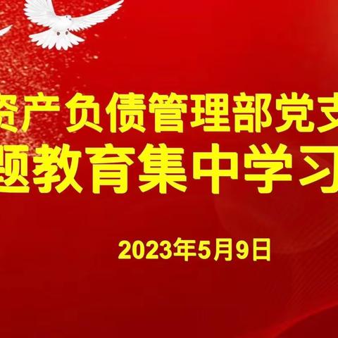 资产负债管理部党支部“三早三强化”全力推进主题教育