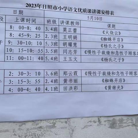 南风吹笋成修竹，园林一番新阴绿——记参加日照市小学语文优质课活动