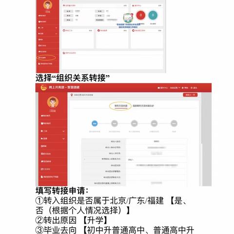实验中学团关系转接流程