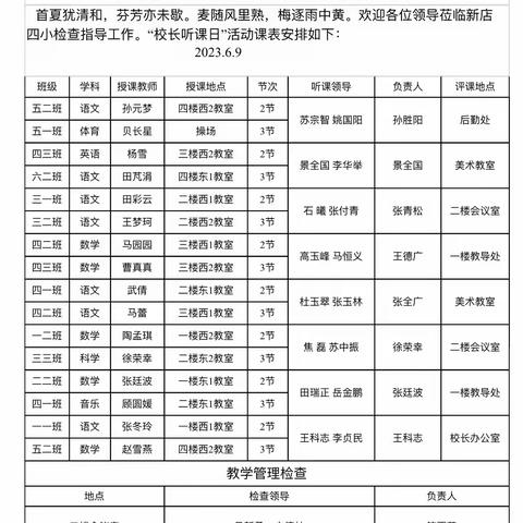 春风十里梦启航 听课评课促成长———新店四小校长听课日实记