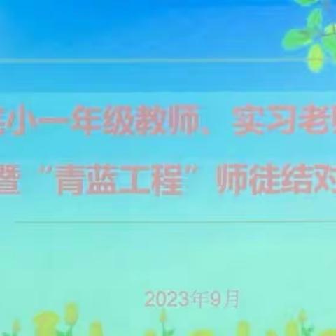 齐“新”协力，“育”见未来——北关完小2023下期一年级教师、实习老师岗前培训暨“青蓝工程”师徒结对活动