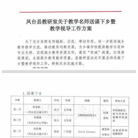 “深耕细作，笃行致远”关店乡中心学校教研活动———教育局教研室名师送课下乡暨教学视导工作